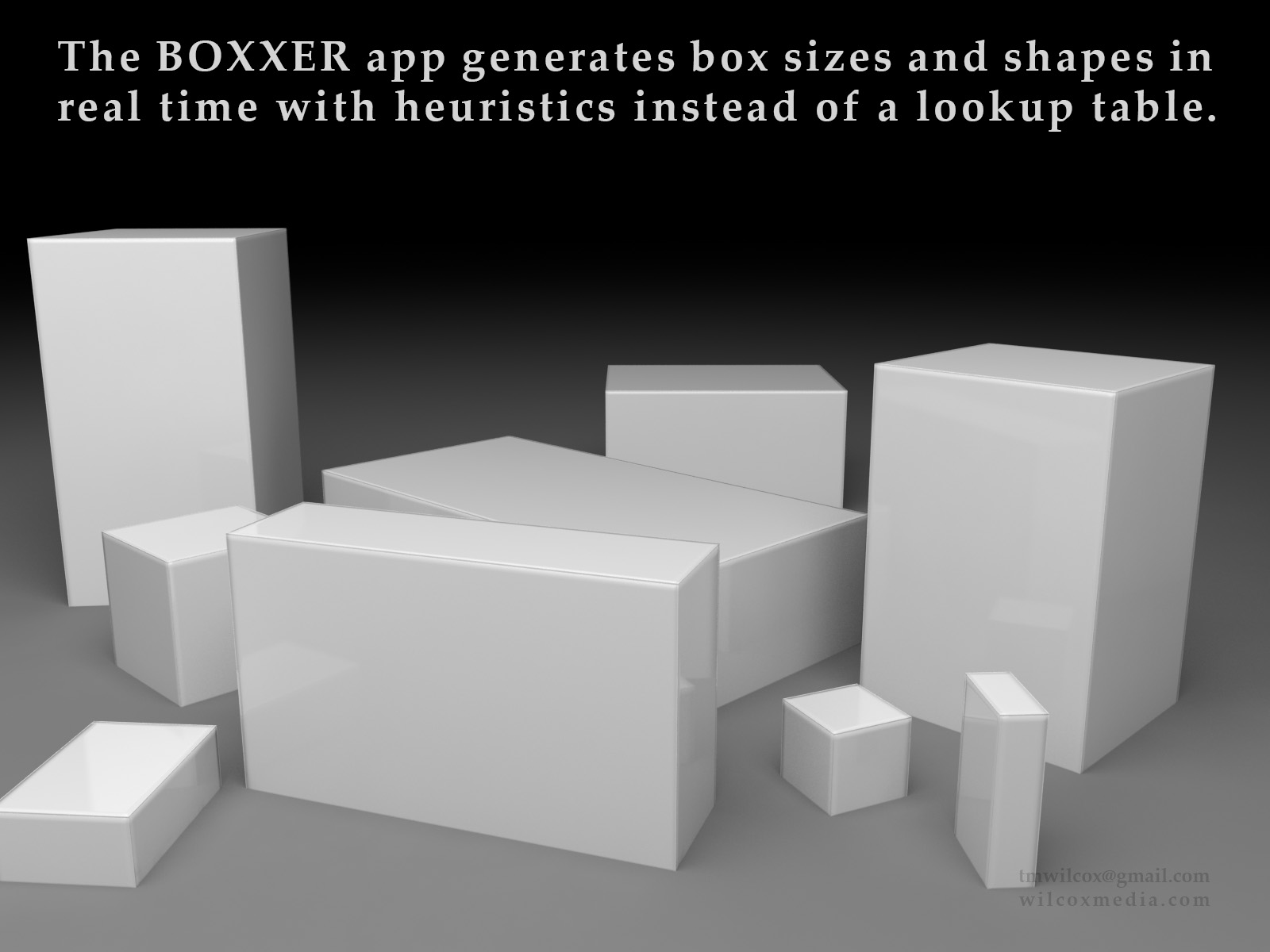 The BOXXER app generates box sizes and shapes in real time with heuristics instead of a lookup table.